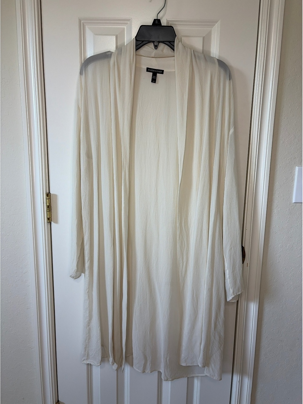 Eileen Fisher Ivory Silk Duster/Cardigan size small